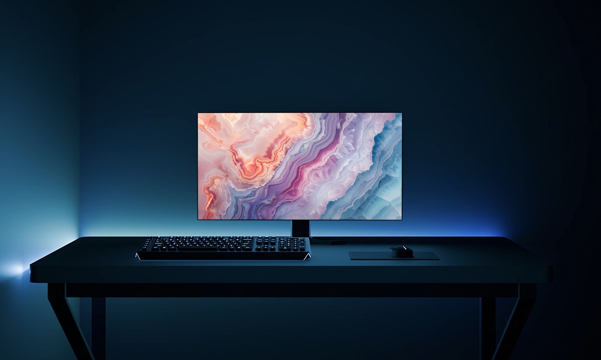 Before Synkaura – monitor setup without ambient reactive lighting.